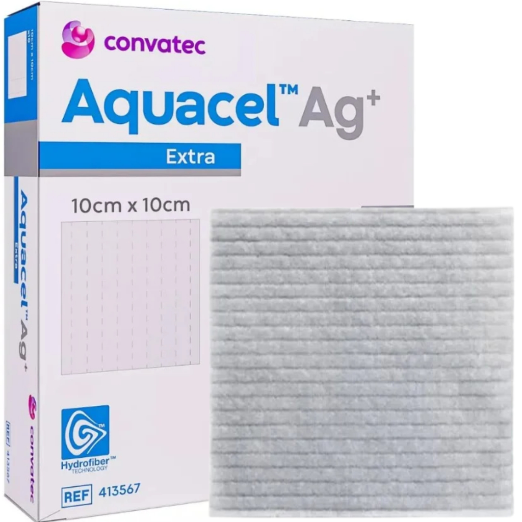 Aquacel Ag + Extra Convatec - Curativo de Hidrofibra Reforçado C/ Prata ...