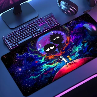 Mouse Pad Grande Gamer Rick Mort 65x30 70x35 80x35 90x40 90x50 120x60 Antiderrapante Borda Costurada
