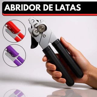Abridor de Lata e Garrafa Profissional Aço Inox com Manivela