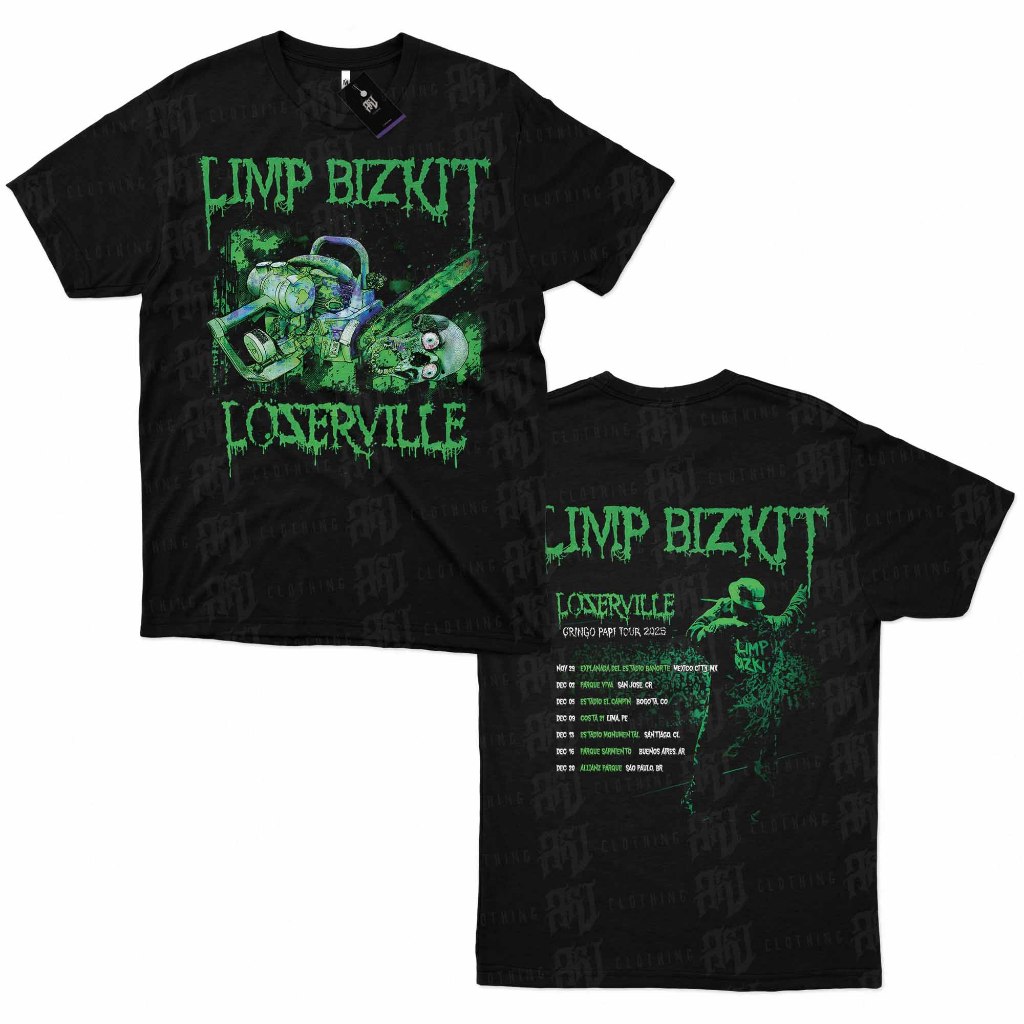 Camiseta Limp Bizkit Loserville Tour 2025 (com Datas) Oversized