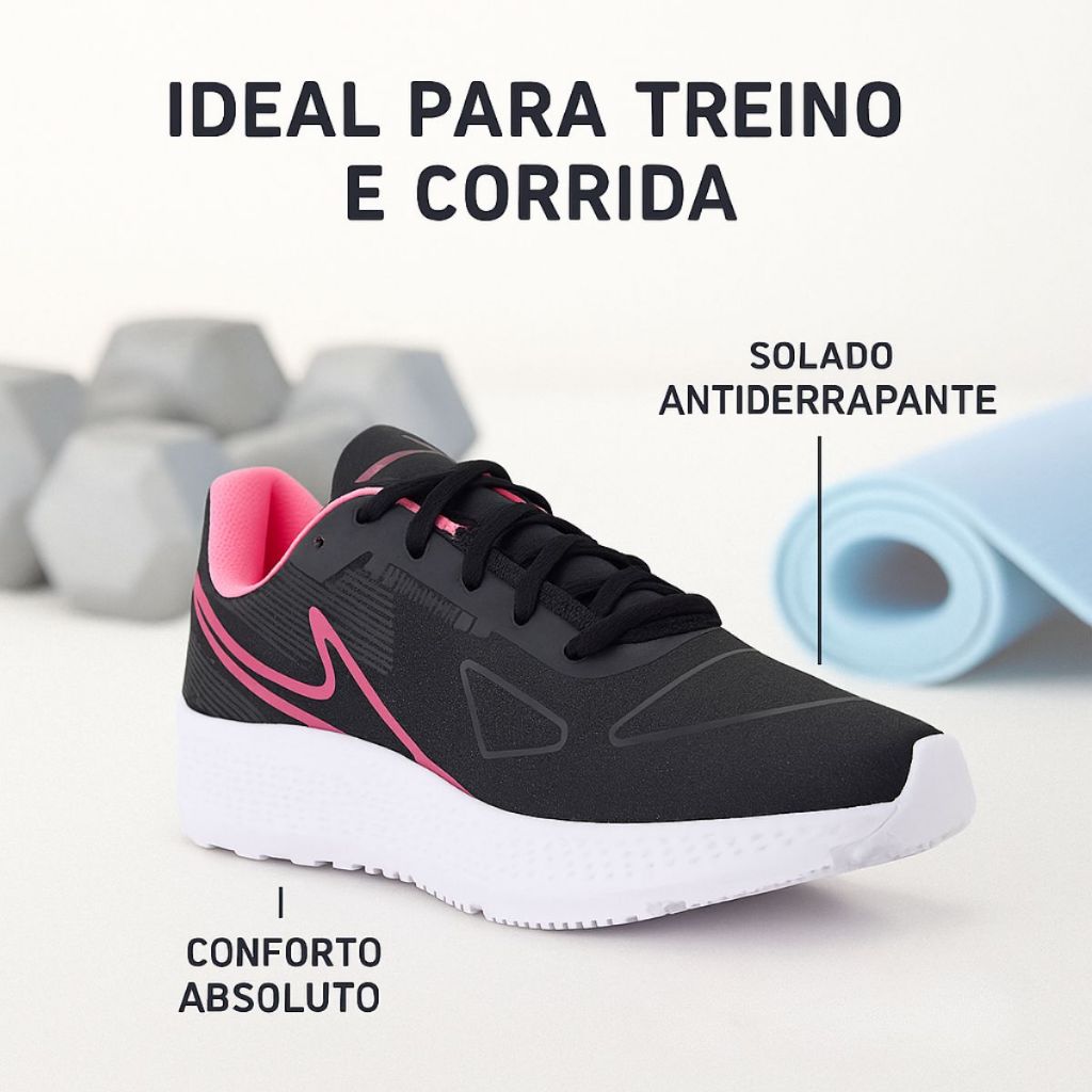 Tênis Esportivo Air Feminino Confortável Leve Macio Promoção Envio Imediato