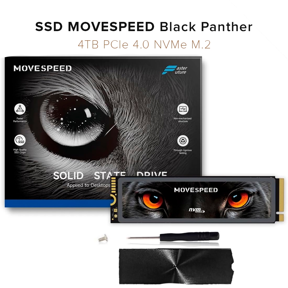 SSD MOVESPEED NVMe PCIe 4.0 M.2 2280 – 7450MB/s, 1TB/2TB/4TB