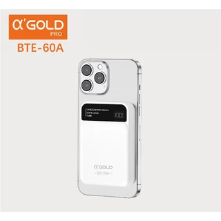 PowerBank 10000mAh α'Gold PRO BTE-60A Carregamento Rápido 22.5W Turbo PD Indução iPhone Smartwatch