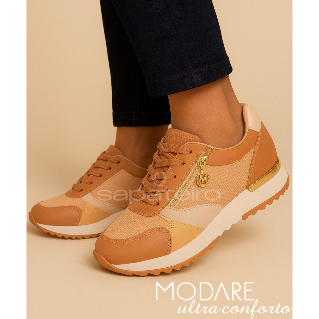 Tênis Feminino Modare Chunky Ultraconforto Ortopédico Casual Zíper
