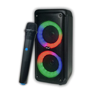 Caixa de Som Bluetooth LED RGB PartyBox Wireless Subwoofer Karaokê Com Microfone Portátil Rádio Fm
