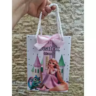 SACOLA PERSONALIZADA MONTADA - LEMBRANCINHA - DOCES - TEMA RAPUNZEL