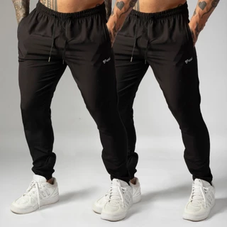 Kit 2 Calça Jogger Com Elastano Dry Fit Esportiva Masculina De Tactel