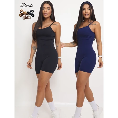Kit 2 Macaquinho Moda Fitness Esportivo Poliamida Premium