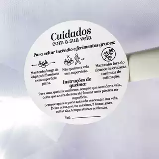 24unid - Adesivos 5 cm "Cuidados com a sua vela"