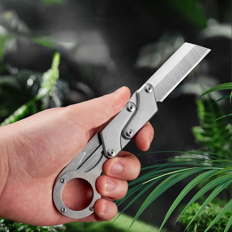 Canivete Faca De Frutas Retrátil Multifuncional Portátil para Cozinha Camping Churrasco Abra Pacote