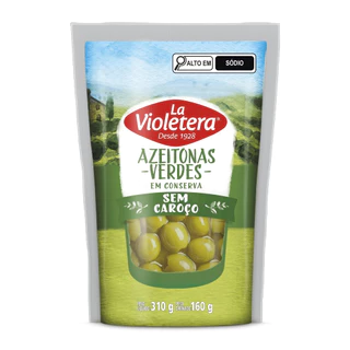 Azeitona La Violetera Verde sem Caroço 160g Embalagem com 24 Unidades em Oferta na Shopee