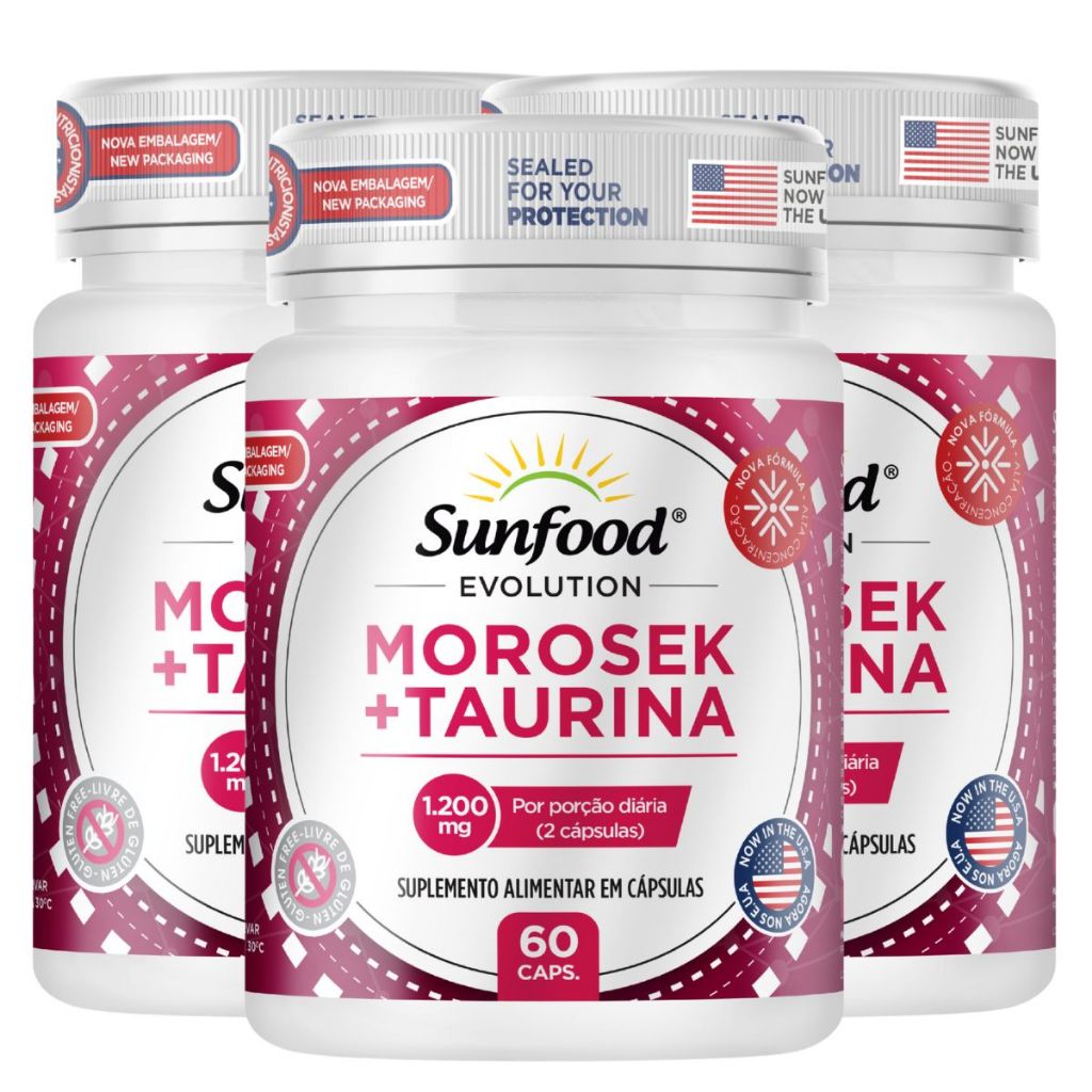 Morosek + Taurina 1200mg 60 Cápsulas SF Evolution | Shopee Brasil