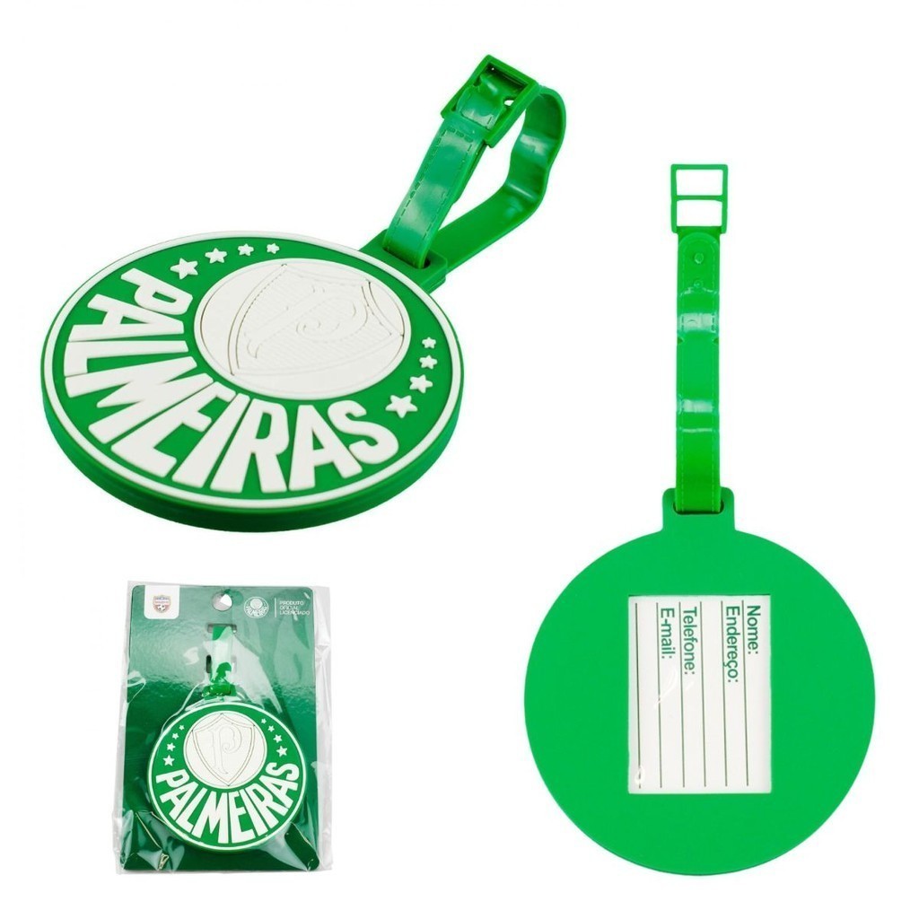 Etiqueta Tag Palmeiras Para Identificação Mala 8.5cm Oficial