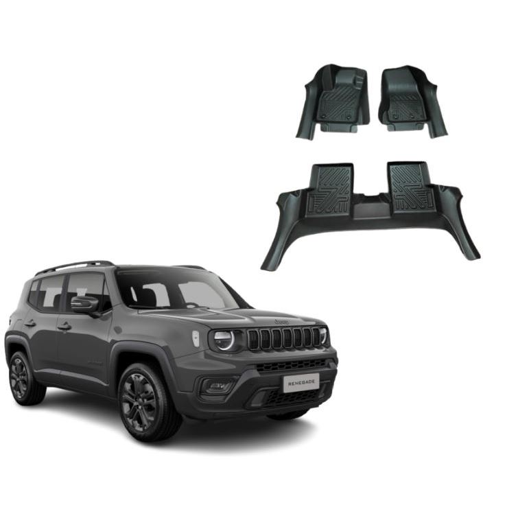 Tapete Automotivo TPE 5D Sob Medida JEEP RENAGADE – Resistente, Lavável e Antiderrapante 🚗✨