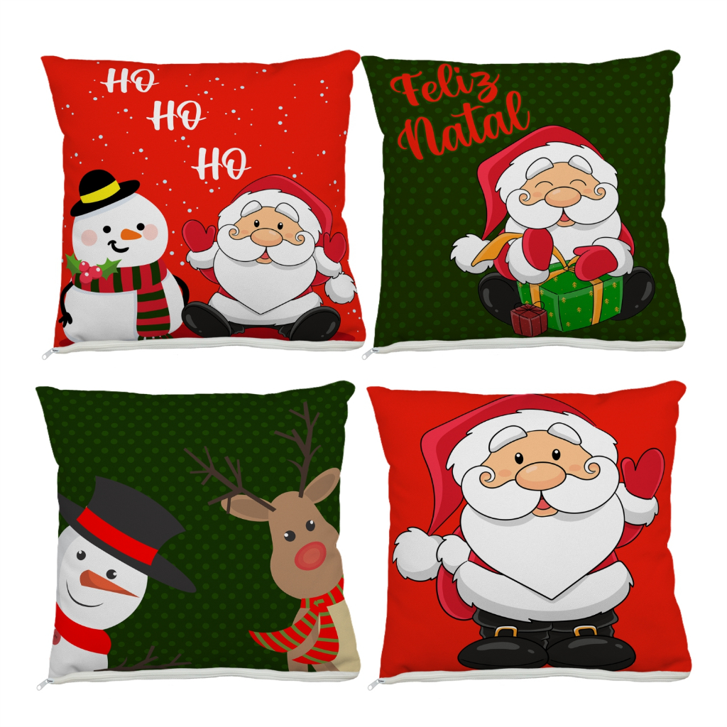 Capas de Almofada Natalinas – Kit com 4 para Sua Decoração Completa ...