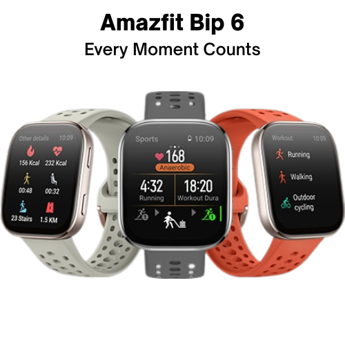 Smartwatch Amazfit Bip 6 Global Tela AMOLED 1.97" GPS 5 Satélites Oxímetro e Bateria de até 26 Dias - ENVIO IMEDIATO