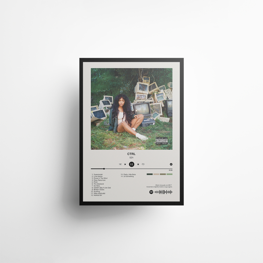 Quadro MDF Spotify – Álbum CTRL de SZA | Shopee Brasil