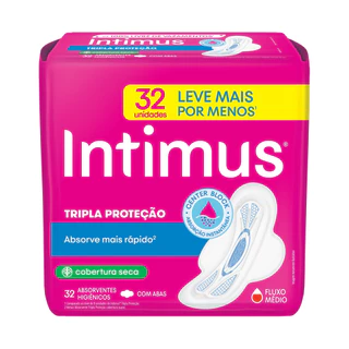 Absorvente Intimus Tripla Proteção Seca com Abas Embalagem com 32 Unidades em Oferta na Shopee