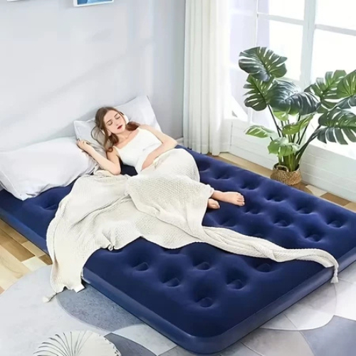 Colchão Inflável Casal Liso - Azul Confortável e Prático | Shopee Brasil
