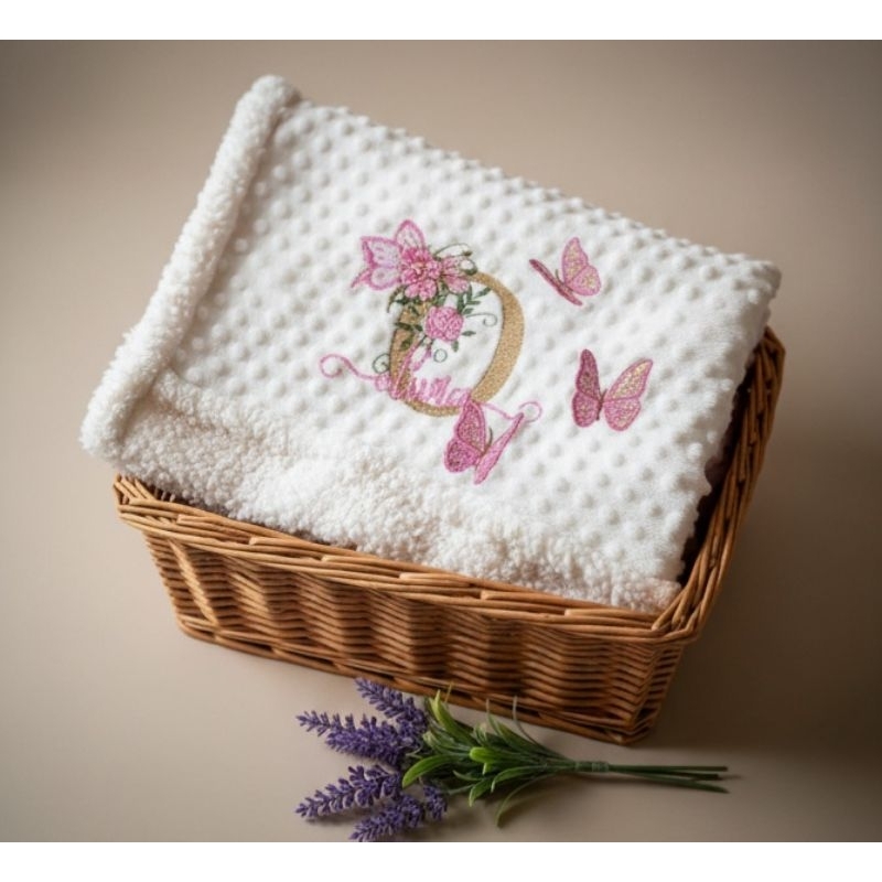 manta pipoquinha para bebê bordada e personalizada com nome | Shopee Brasil