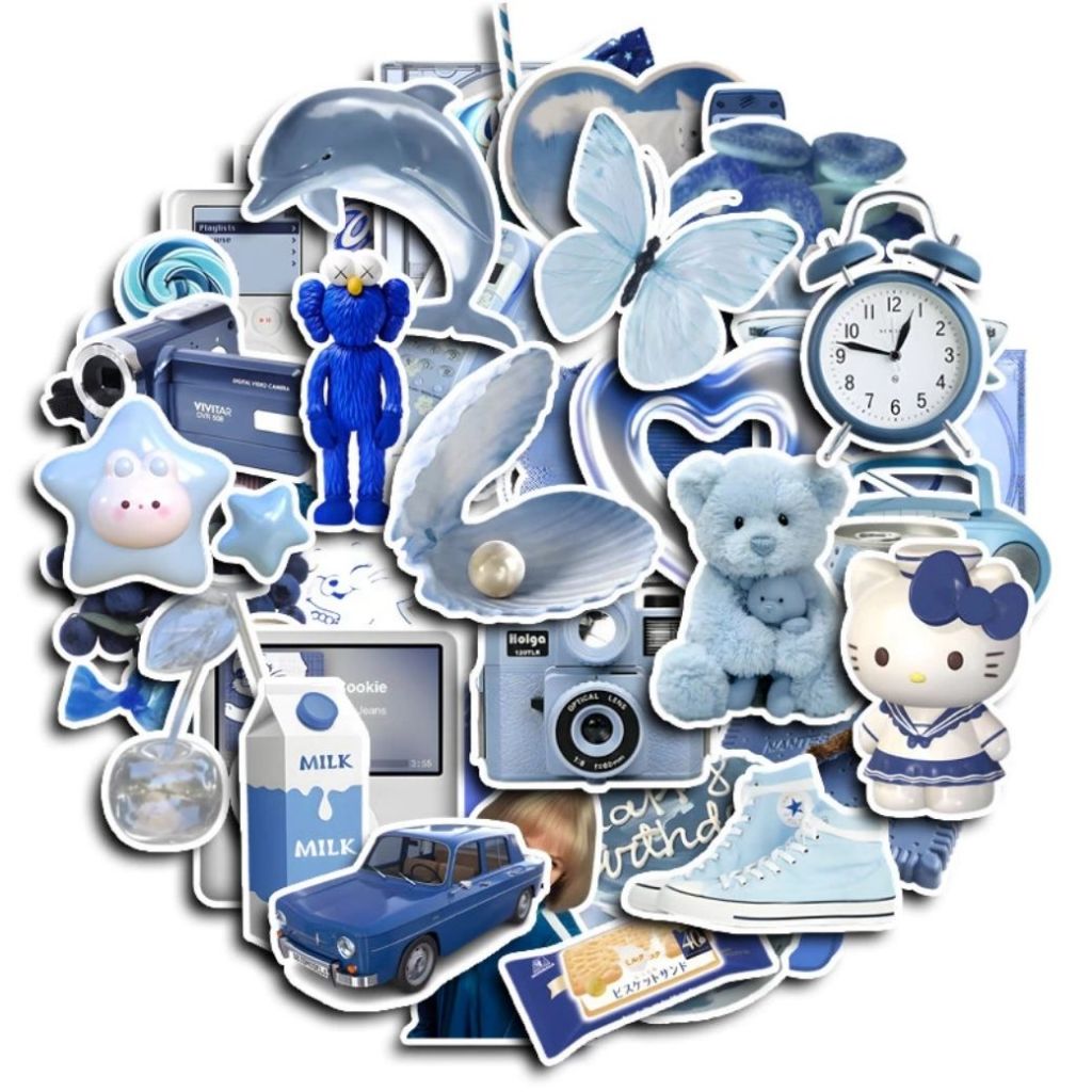 Adesivos Azul | Kit 42 Stickers Laminados para Kindle, Planner ...