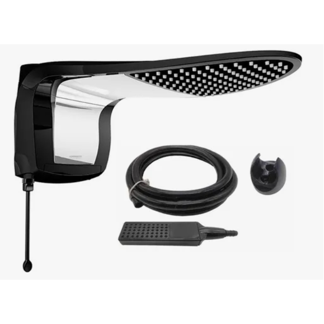 Ducha Lorenzetti Acqua Wave Ultra Preto Cromado 5500w 127v