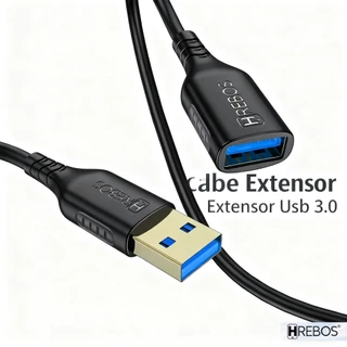 HREBOS Original Cabo Extensor Usb 3.0 De 1 Metros Macho Femea HS-038