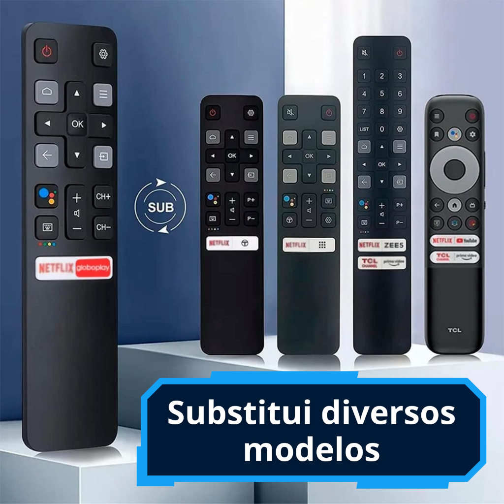 Controle Remoto Compatível com TCL SEMP Smart TV RC802v Android LCD LED ...