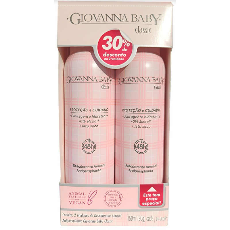 Desodorante Aerosol Gio Baby Classic - 150ml 2 Unidades Rosa | Shopee ...