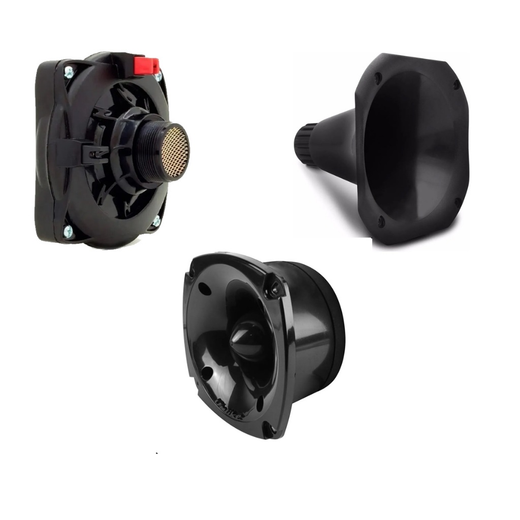 Kit 1 Corneta Driver + 1 Cone Boca Corneta + 1 Super Tweeter Unlike ...