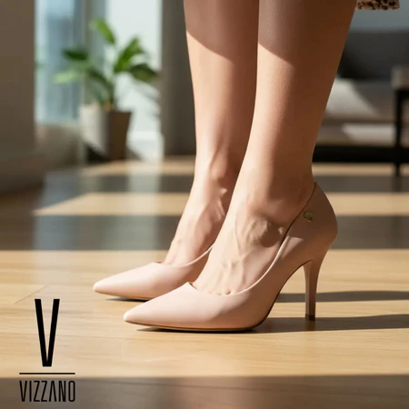 Scarpin feminino bico fino pelica original Vizzano