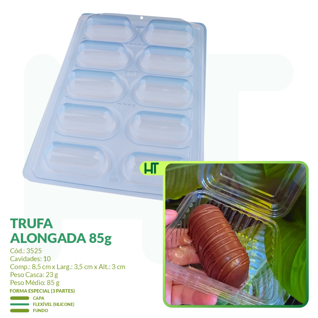 Forma para Trufa Alongada SP 55 BWB 3525 - Forma Semiprofissional ...