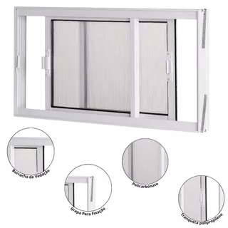 Vitro Grande com 2 Folhas Móveis 100x50 em Aluminio- Machado Portas e Janelas