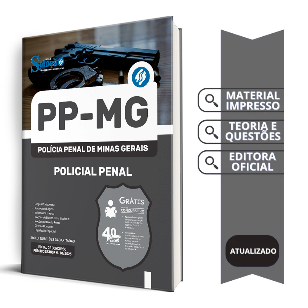 Apostila Polícia Penal MG 2025 PP-MG - Policial Penal | Shopee Brasil