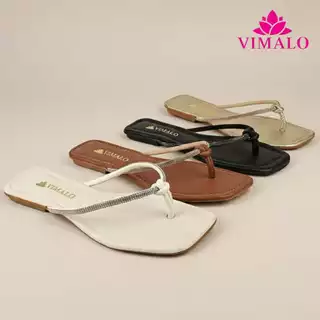 Sandália Rasteira Feminina Bico Quadrado VLRAST09 - CH BASIC em Oferta na Shopee