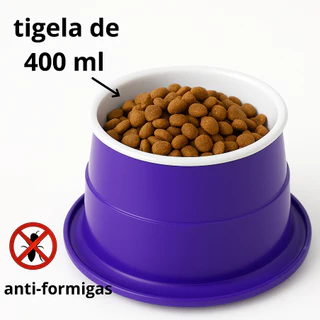 Comedouro Pet Antiformiga anti refluxo 400ml p/ Cães e Gatos – Tigela Premium Resistente e Higiênica