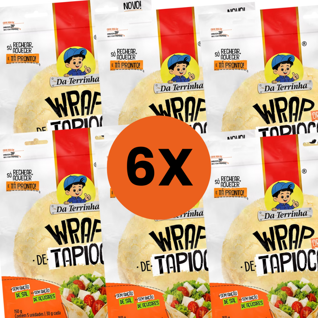 Kit 6x Wrap de Tapioca Da Terrinha 150g - (Rap10 de Tapioca) | Shopee ...