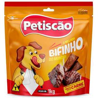 Petiscão Bifinhos Mastigáveis Para Cães Adultos Sabor Carne 1kg Petiscão em Oferta na Shopee