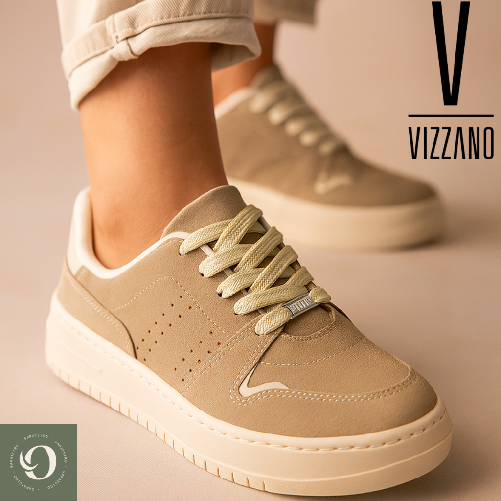 Tênis Vizzano Feminino Confortável Plataforma Flatform Caixa Alta