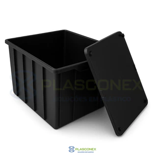 Caixa Plástica 130L Organizadora Reforçada Container