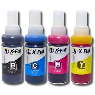 Kit 4 X-Full Refil Tinta EC T664 Compatível L110 L120 L200 L210 L300 L350 L355
