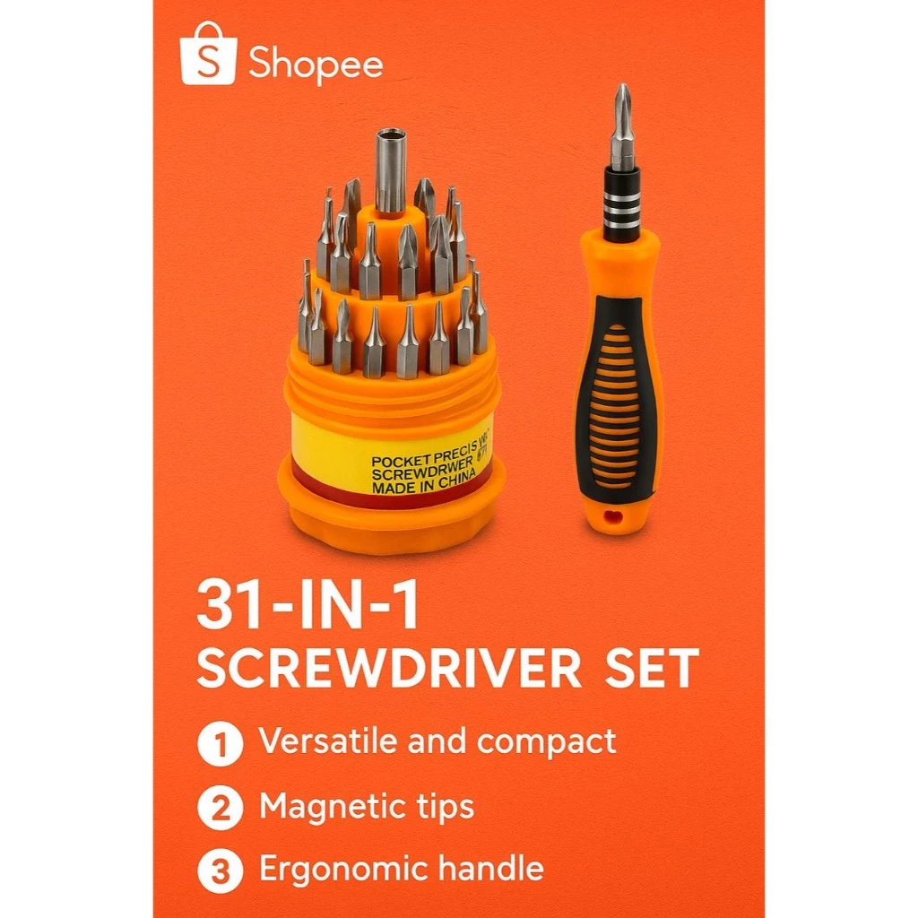 Chaves de Precisão. Kit de Ferramentas 31 em 1 ELECTROc SCREW DRIVER SET