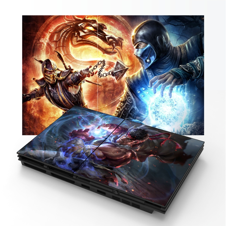 Skin para PS2 Slim - Street fighter x Mortal Kombat - Adesivo para ...