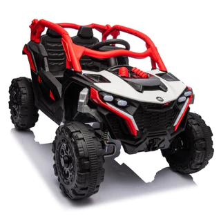 Quadriciclo BUGGY VERMELHO Mini Carro Elétrico UTV 12V Infantil C/ Pedal, Som, Luz, USB E Controle Remoto