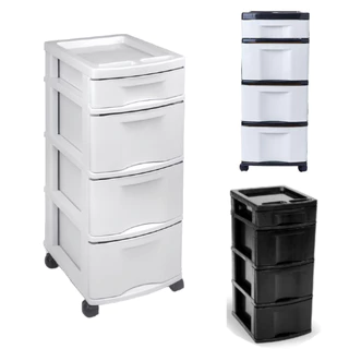 Gaveteiro Organizador Plástico 4 Gavetas Com Rodinhas