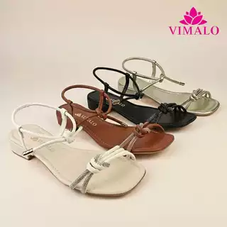 Sandália Saltinho Feminina Bico Quadrado VLSALT13 - De Amarrar em Oferta na Shopee