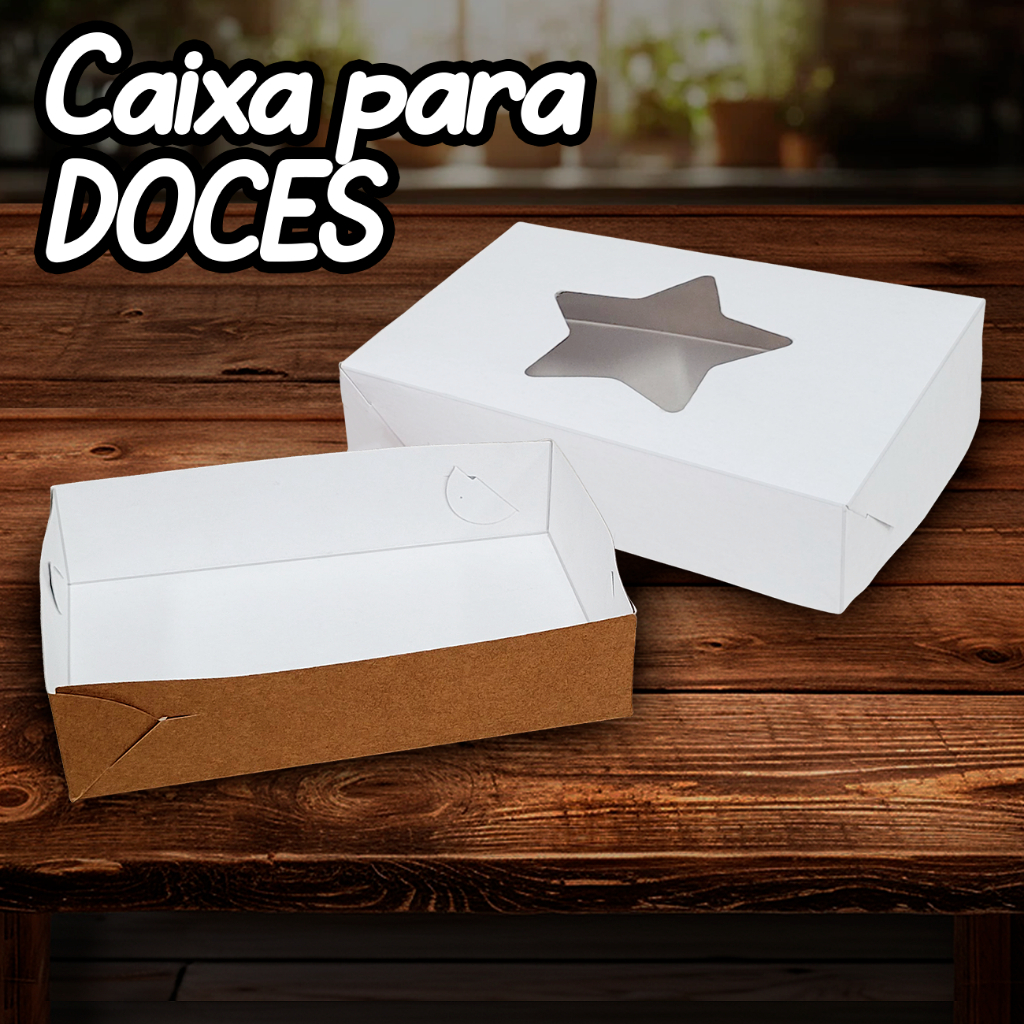 Caixa Embalagem com Visor 15x10x3,5cm para Doces Lembrancinh