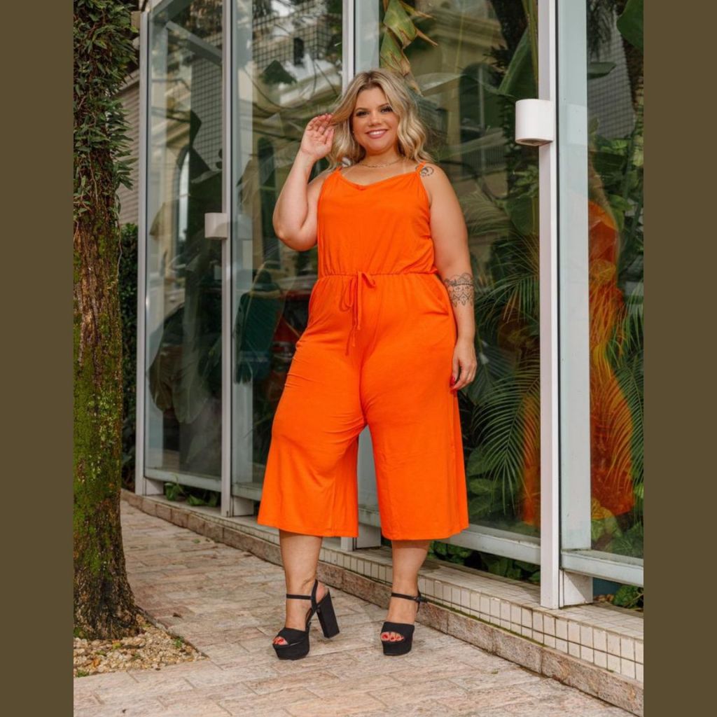 Macacão Feminino Alcinha Pantacourt Plus Size Mazal | Shopee Brasil