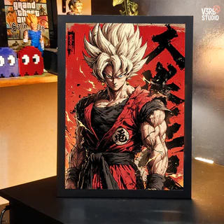 Quadro grande com Moldura Dragonball Z Poster goku Decorativo Anime quarto gamer dragon ball