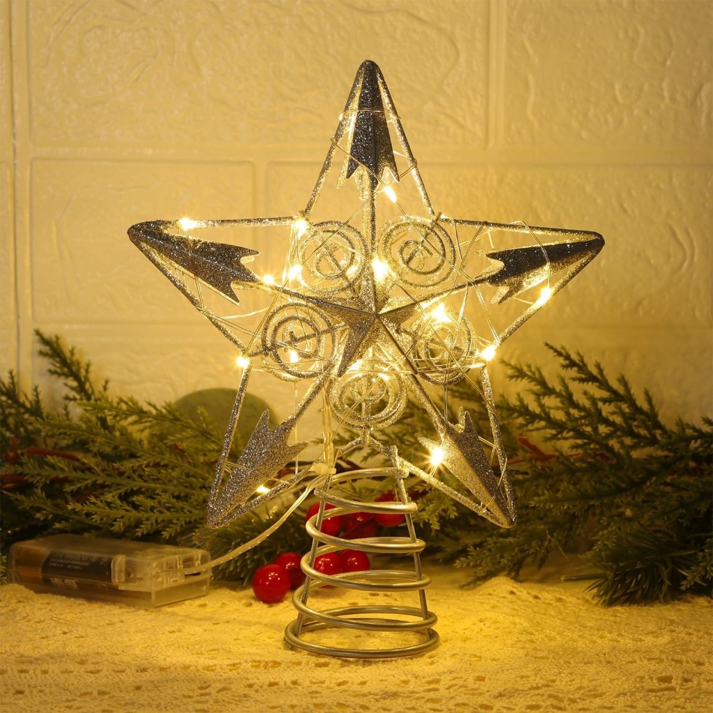 Estrela para Árvore de Natal Com Led Promocao Natalina Zenx Medali
